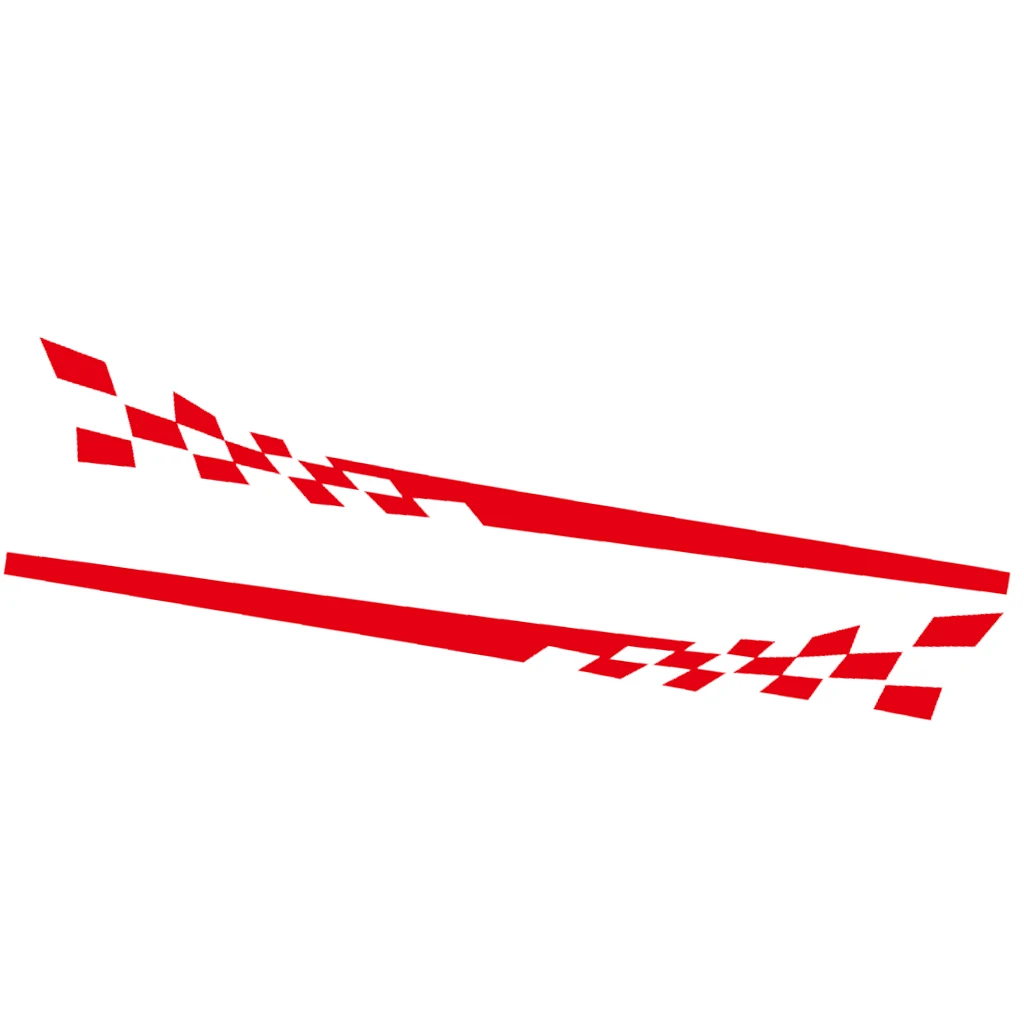 2pcs Car Body Kit Checkered Flag Side Stripes Decorations Red 200x25cm 2pcs Car Body Kit Checkered Flag Side Stripes Decorations Red 200x25cm