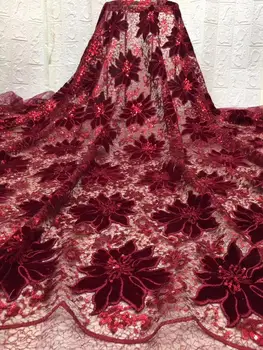 2019 African high quality velvet sequence French Nigerian sequins net tulle mesh Swiss lace fabric for dress 5yards/lot Gold
2019 African high quality velvet sequence French Nigerian sequins net tulle mesh Swiss lace fabric for dress 5yards/lot Gold
