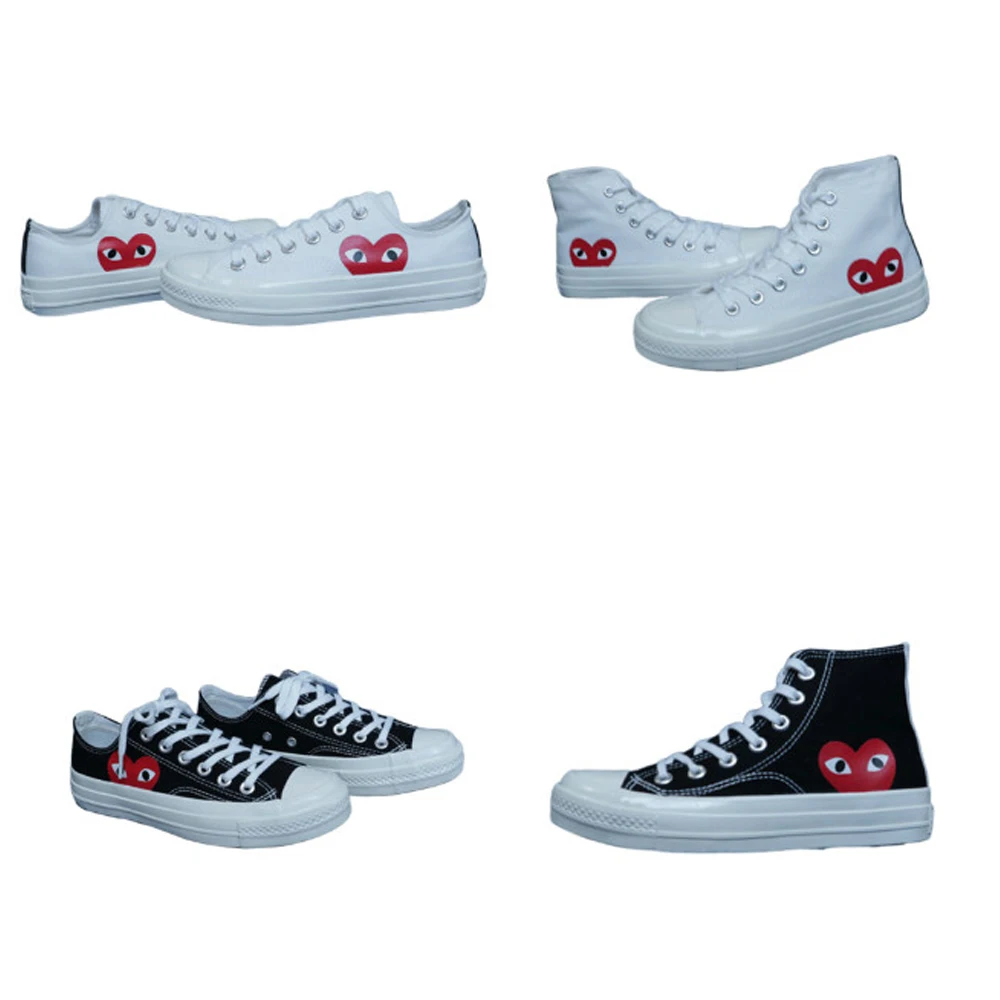 2020 fashion men shoes black high / low top lace up durable canvas shoes red heart unisex casual shoes men
2020 fashion men shoes black high / low top lace up durable canvas shoes red heart unisex casual shoes men