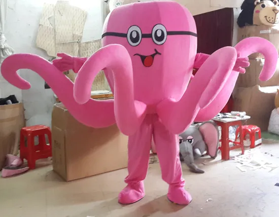 Pink Octopus Mascot Costume Custom Fancy Ocean Animal Anime Mascotte Theme Dress Halloween Carnival Party Events | Тематическая