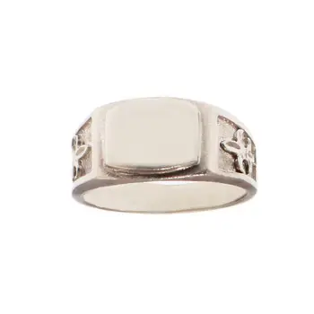 Stamp silver rectangular men's with fleur de lis 
Stamp silver rectangular men's with fleur de lis