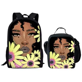 HYCOOL 2pcs/set School Bags Sets Cartoon Afro Black Girl Flower Print Kids Backpack Food Storage Bags Student Shoulder Rucksack
HYCOOL 2pcs/set School Bags Sets Cartoon Afro Black Girl Flower Print Kids Backpack Food Storage Bags Student Shoulder Rucksack