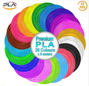 

High Quality 10/20Colors PLA Filament For 3D Printer Filament 1.75mm For MakerBot RepRap 5m High Diameter Accuracy +/-0.02mm