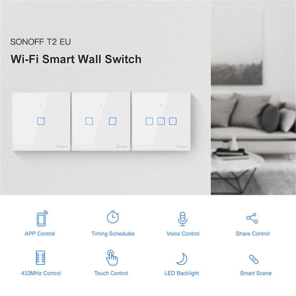Touch Switch Smart Light Switch Panel Wall Interruptor 1/2/3 Way Wifi Light Switch US/EU Standard Work With Alexa Google Home
Touch Switch Smart Light Switch Panel Wall Interruptor 1/2/3 Way Wifi Light Switch US/EU Standard Work With Alexa Google Home