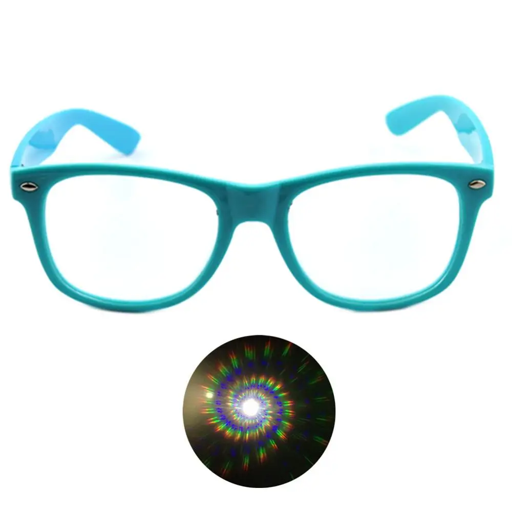1 шт. Премиум спиральная дифракция 3D Призма ровные очки пластиковые для