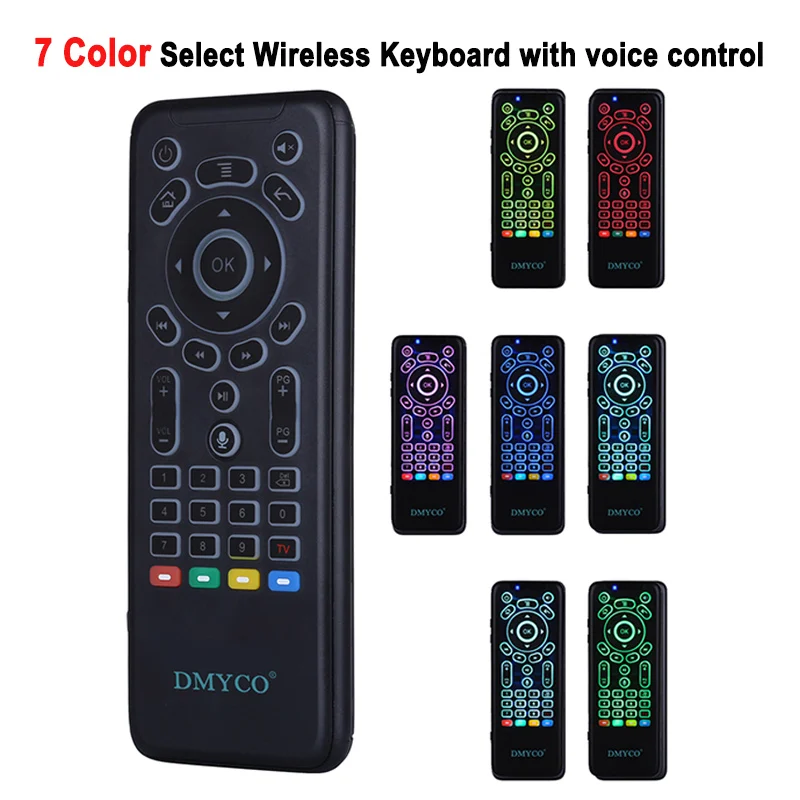 DMYCO Smart Voice Remote Control 2.4G USB 7 Backlight Wireless Mouse Microphone IR Learning For PC HTPC Smart TV Android TV Box
DMYCO Smart Voice Remote Control 2.4G USB 7 Backlight Wireless Mouse Microphone IR Learning For PC HTPC Smart TV Android TV Box