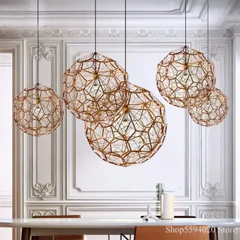 Postmodern Pendant Lights Art Ball Stainless Steel Dining Room Hanging Lamp Bedroom Desktop Indoor Lighting Home Decor 
Postmodern Pendant Lights Art Ball Stainless Steel Dining Room Hanging Lamp Bedroom Desktop Indoor Lighting Home Decor