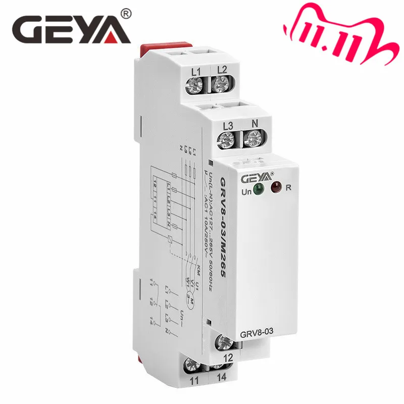 Free Shipping GEYA GRV8-03 Voltage Monitoring Relay Phase Sequence and Phase Failure Protection Relay 8A 10A 1SPDT 2SPDT
Free Shipping GEYA GRV8-03 Voltage Monitoring Relay Phase Sequence and Phase Failure Protection Relay 8A 10A 1SPDT 2SPDT