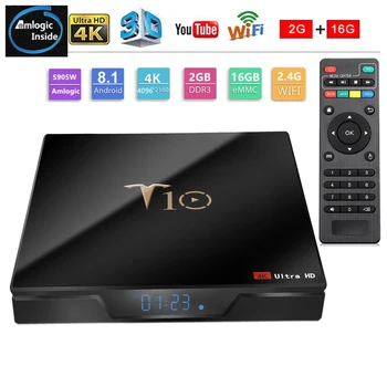 T10 Android TV Box Amlogic S905W Quad-Core Android 7.1 Smart Set Top Box 1GB 8GB/2GB 16GB 4K 2.4Ghz WIFI Media Player
T10 Android TV Box Amlogic S905W Quad-Core Android 7.1 Smart Set Top Box 1GB 8GB/2GB 16GB 4K 2.4Ghz WIFI Media Player