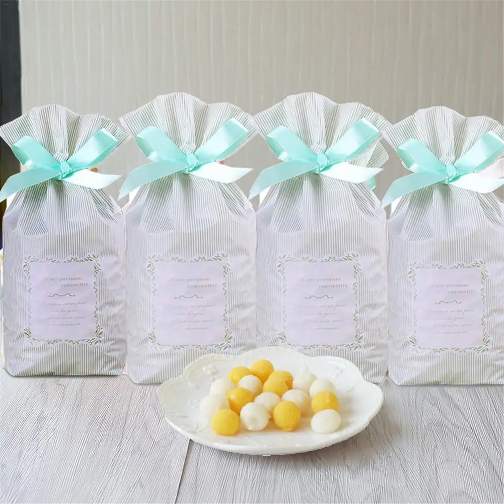 50pcs christmas gift bag cute candy drawstring bags ribbon