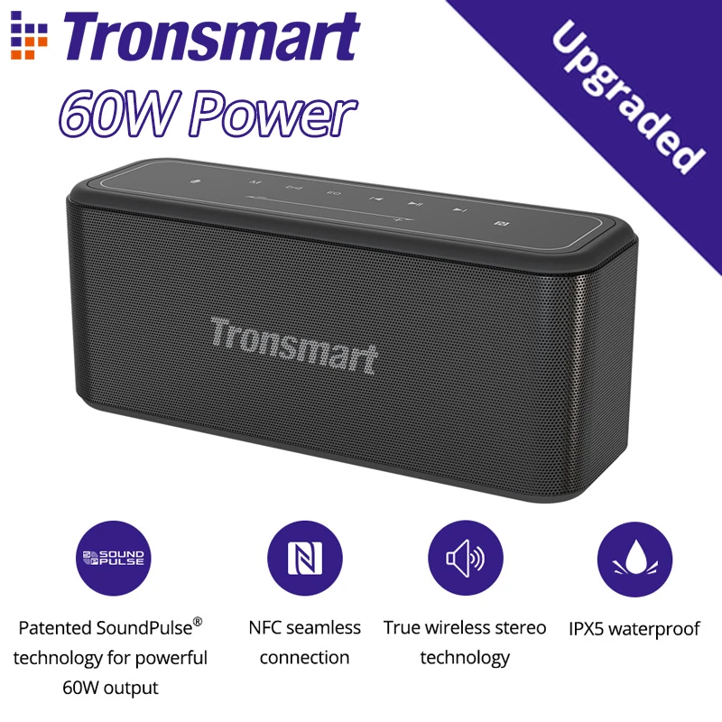 Портативная колонка Tronsmart Mega Pro мощность 60 Вт для Bluetooth 5 0 с усиленными басами NFC IPX5
