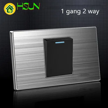 Us Standard 1 Gang 2 Way Light Switch With Led Indicator On / Off Wall Switch Stainless Steel Panel 118mm * 72mm
Us Standard 1 Gang 2 Way Light Switch With Led Indicator On / Off Wall Switch Stainless Steel Panel 118mm * 72mm