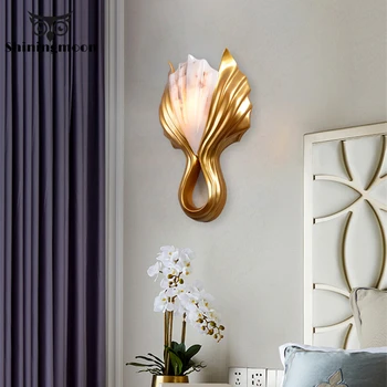 Modern LED Golden Shell Wall Lamp Nordic Art Luxury Mirror Bathroom Living Room Wall Light Aisle Wall Sconce Lamp Light Fixtures
Modern LED Golden Shell Wall Lamp Nordic Art Luxury Mirror Bathroom Living Room Wall Light Aisle Wall Sconce Lamp Light Fixtures