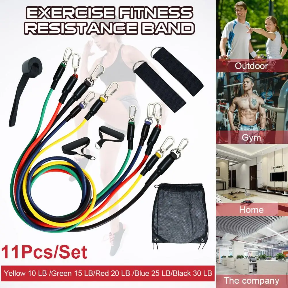11 Pcs/Set Latex Resistance Bands Crossfit Training Exercise Yoga Tubes Pull Rope,Rubber Expander Elastic Bands Fitness with Bag
11 Pcs/Set Latex Resistance Bands Crossfit Training Exercise Yoga Tubes Pull Rope,Rubber Expander Elastic Bands Fitness with Bag