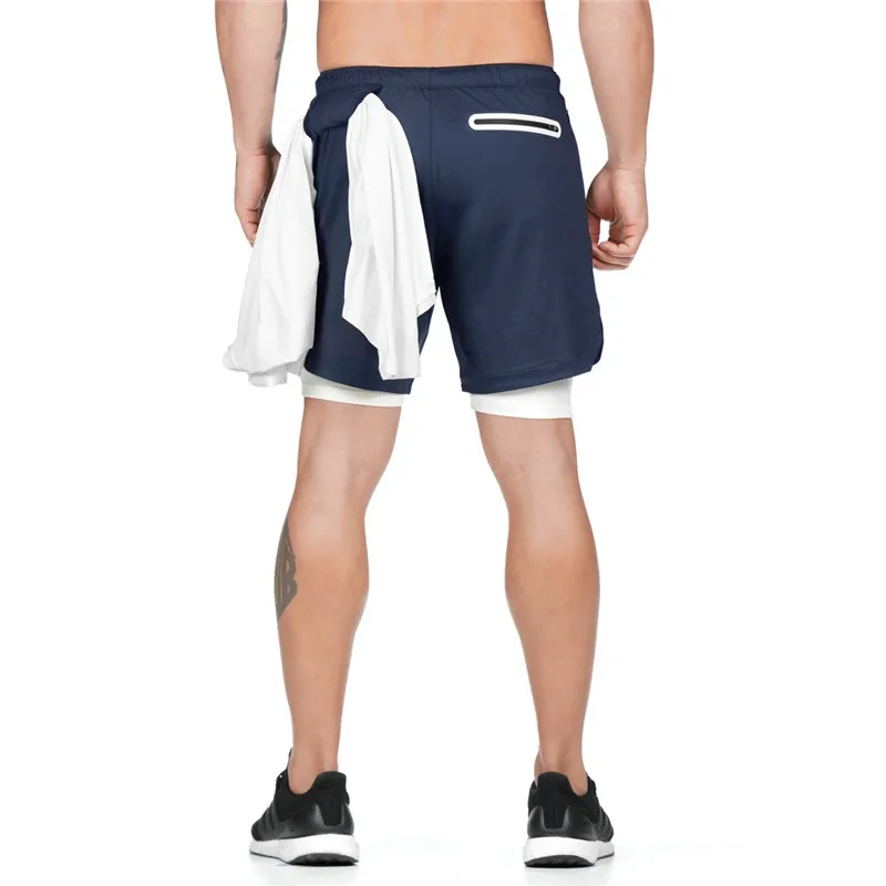 Summer Casual running shorts men 2 in 1 sports jogging fitness shorts Men's Gym training Quick-drying sports shorts male short Summer Casual running shorts men 2 in 1 sports jogging fitness shorts Men's Gym training Quick-drying sports shorts male short