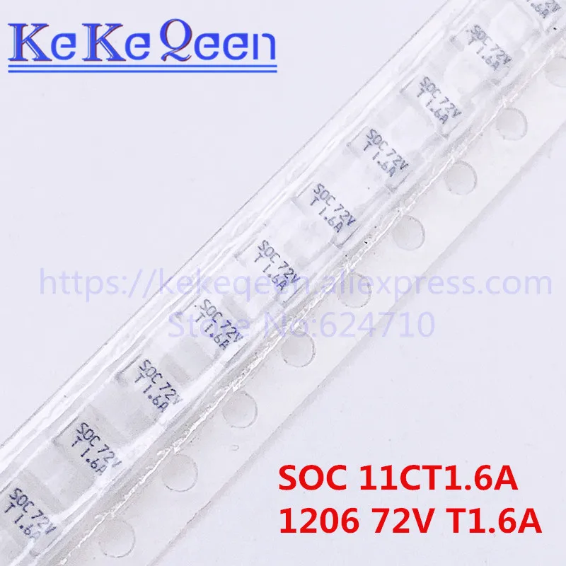 

50PCS-100PCS FUSE 11CT1.6AR08B4 1206 T1.6A 1600MA 72V SMT SMD SOC 1.6A T1.6 Amp delayed slow break Fuse