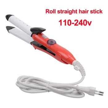 

Roll straight hair stick Dual-use 2In1 Curling Iron/Straight Hairdressing Electric hair straightener hairdressing tool 110-240v