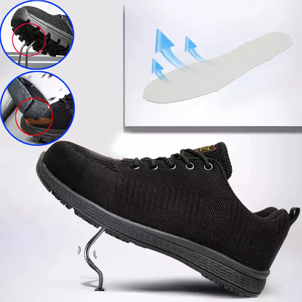 Men Safety Shoes Puncture-Proof Indestructible Work Boots Sneakers Breathable Vamp Steel Toe Hard Sole Shoes
Men Safety Shoes Puncture-Proof Indestructible Work Boots Sneakers Breathable Vamp Steel Toe Hard Sole Shoes