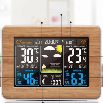Color Sn Weather Forecast Clock Bamboo Surface Radio Wave Clock USB Interface Multifunctional Electronic Alarm Clock
Color Sn Weather Forecast Clock Bamboo Surface Radio Wave Clock USB Interface Multifunctional Electronic Alarm Clock
