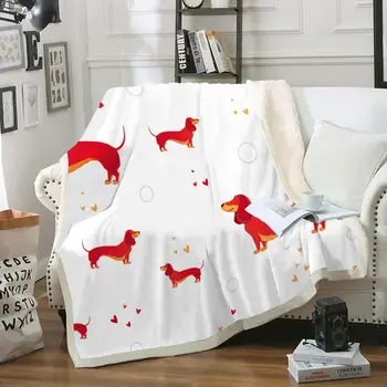Dachshund Throw Blanket Red Dog Sherpa Fleece Blanket Dogs Throw Blanket for Kids Fluffy Blanket Cartoon Soft Bedspreads on bed 
Dachshund Throw Blanket Red Dog Sherpa Fleece Blanket Dogs Throw Blanket for Kids Fluffy Blanket Cartoon Soft Bedspreads on bed