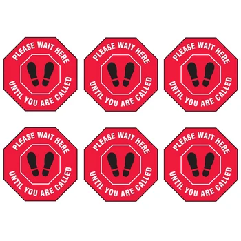 6Pcs Octagonal Social Distancing Floor Sign"Please Wait Here Until You Are Called", 12Inch Diameter
6Pcs Octagonal Social Distancing Floor Sign"Please Wait Here Until You Are Called", 12Inch Diameter