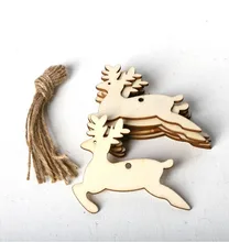 10 Buah/Banyak Dekorasi Natal DIY Natal Rusa Kepala Rusa Xmas Menggantung Hiasan Kayu Anak-anak Hadiah Selamat untuk Rumah(China)