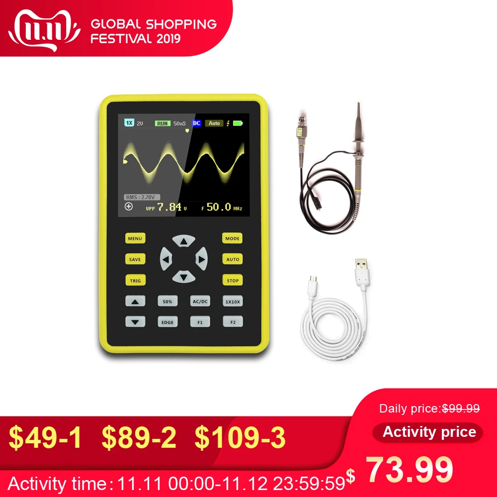 FNIRSI-5012H 2.4 Inch osciloscopio Portable Digital Mini Oscilloscope 500MS/s Sampling Rate 100MHz Bandwidth LCD Display Screen
FNIRSI-5012H 2.4 Inch osciloscopio Portable Digital Mini Oscilloscope 500MS/s Sampling Rate 100MHz Bandwidth LCD Display Screen