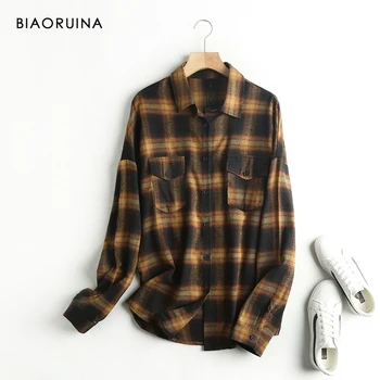 BIAORUINA Women's Cotton Retro Plaid Shirt Women's Long Sleeve Loose Spring Casual Single Breasted Shirt Turn-down Collar
BIAORUINA Women's Cotton Retro Plaid Shirt Women's Long Sleeve Loose Spring Casual Single Breasted Shirt Turn-down Collar