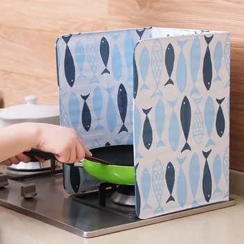 Foldable Kitchen Splatter Shield Tool Gas Stove Baffle Plate Kitchen Frying Pan Oil Divider Splash Protection Screen Kichen Tool