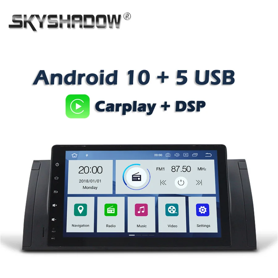Carplay DSP PX6 IPS Android 10.0 4GB+64GB GPS map Car DVD Player RDS Radio Wifi Bluetooth 5.0 For BMW E39 X5 E53 M5 Range Rover
Carplay DSP PX6 IPS Android 10.0 4GB+64GB GPS map Car DVD Player RDS Radio Wifi Bluetooth 5.0 For BMW E39 X5 E53 M5 Range Rover