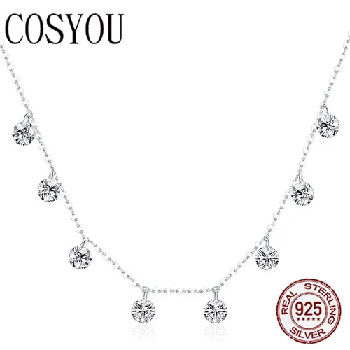COSYOU Real 925 Sterling Silver Dazzling Cubic Zircon Round Circle CZ Pendant Necklaces for Women Sterling Silver Jewelry SCN299
COSYOU Real 925 Sterling Silver Dazzling Cubic Zircon Round Circle CZ Pendant Necklaces for Women Sterling Silver Jewelry SCN299