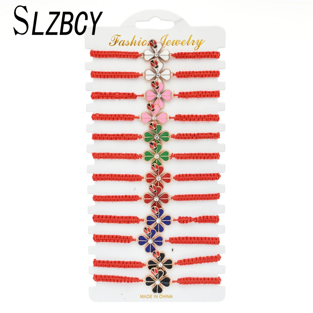 12pcs/set Exquisite Handmade Woven Red Rope Chain Bracelet Set Enamel Clover Charms Bracelet for Women Girls Cuff Yoga Jewelry
12pcs/set Exquisite Handmade Woven Red Rope Chain Bracelet Set Enamel Clover Charms Bracelet for Women Girls Cuff Yoga Jewelry
