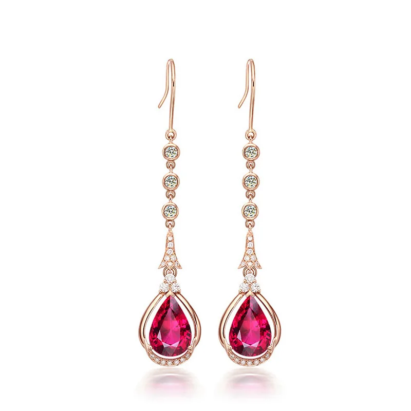 Tourmaline Earrings Ruby Tassel Ear Hook Zircon Earrings Rose Gold Female Women Pigeon Blood Red Jade Drop Earrings Fine
Tourmaline Earrings Ruby Tassel Ear Hook Zircon Earrings Rose Gold Female Women Pigeon Blood Red Jade Drop Earrings Fine