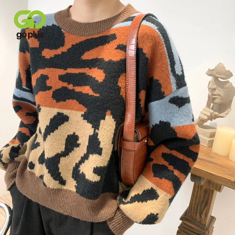 GOPLUS Woman Sweaters Vintage Leopard Winter Warm Sweater Lantern Sleeve Pullovers Knitted Tops Pull Femme Hiver Dames Trui 
GOPLUS Woman Sweaters Vintage Leopard Winter Warm Sweater Lantern Sleeve Pullovers Knitted Tops Pull Femme Hiver Dames Trui