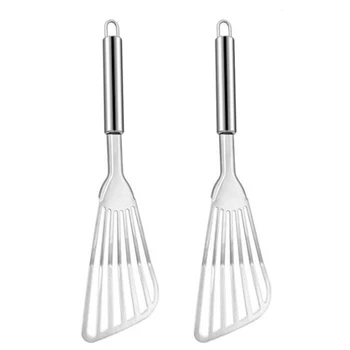 Fish Spatula,2Pcs Stainless Steel Fish Spatula,Slotted Spatula,Kitchen Spatula,for Rotating,Flipping,Frying and Grilling 
Fish Spatula,2Pcs Stainless Steel Fish Spatula,Slotted Spatula,Kitchen Spatula,for Rotating,Flipping,Frying and Grilling