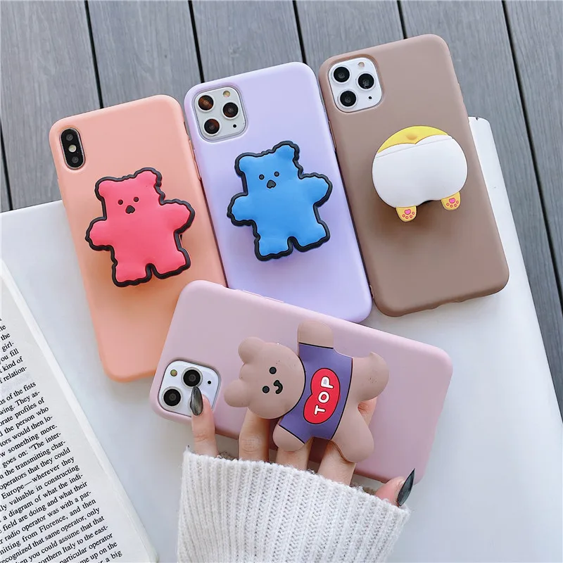 Мягкий чехол для телефона с 3D рисунком печенья медведя корги iphone X XR XS 11 Pro Max 6S 7 8 plus