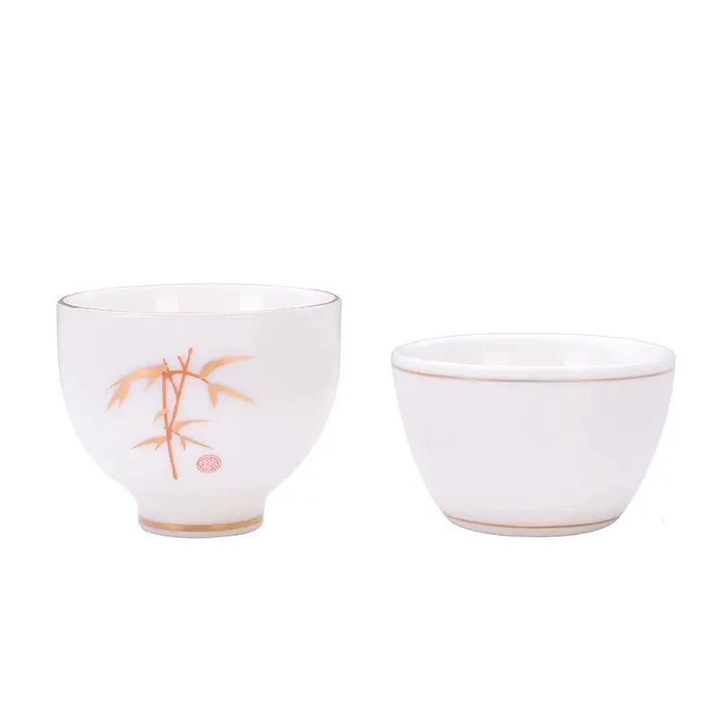 White Porcelain Tea Cup Traditional Chinese Style Pattern Teacup Bowl for Puer Kung Fu Set Accessories Teaware Drinkware | Дом и сад