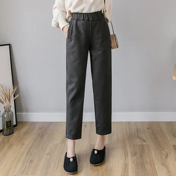 Autumn Winter Woolen Ankle-length Pants New Fashion Korean Style Elastic High Waist Trousers Women Casual Pencil Pants S080 
Autumn Winter Woolen Ankle-length Pants New Fashion Korean Style Elastic High Waist Trousers Women Casual Pencil Pants S080