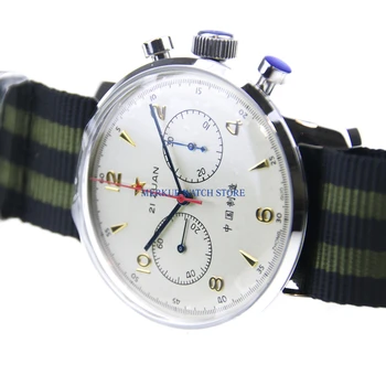 

Red Star Mechanical Chronograph For Seagull 1963 ST1901 Movement Mens Pilot Watch Flieger B-UHR Handwinding Military 42MM Ivory