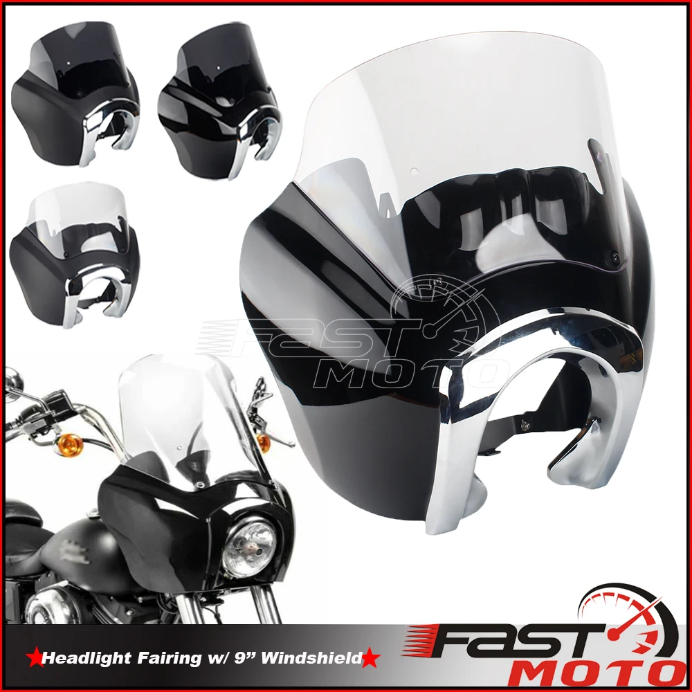 9" Windshield Headlight Fairing Bodywork for Harley Dyna Street Fat Bob Low Rider w/ Mount Bracket Light Front Cowl Short Screen
9" Windshield Headlight Fairing Bodywork for Harley Dyna Street Fat Bob Low Rider w/ Mount Bracket Light Front Cowl Short Screen