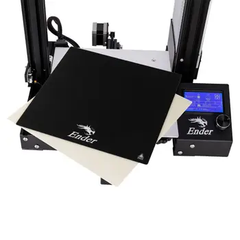Creality 3D Ender-3 3D Printer Removable Fiberglass Build Plate Heatbed Add HotBed Sticker Build Plate For Ender-3 Size 235MM