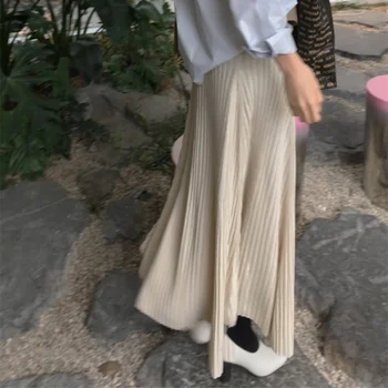 Women Autumn Long Knitted Skirt Elastic High Waist Solid Elegant Korean Style Winter Female A-line Midi Skirts Ladies Mujer
Women Autumn Long Knitted Skirt Elastic High Waist Solid Elegant Korean Style Winter Female A-line Midi Skirts Ladies Mujer