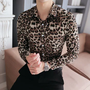 High Quality Men Shirt Brand New Slim Fit Casual Leopard Print Social Shirts Dress Long Sleeve Plus Size Night Club Prom Tuxedo
High Quality Men Shirt Brand New Slim Fit Casual Leopard Print Social Shirts Dress Long Sleeve Plus Size Night Club Prom Tuxedo