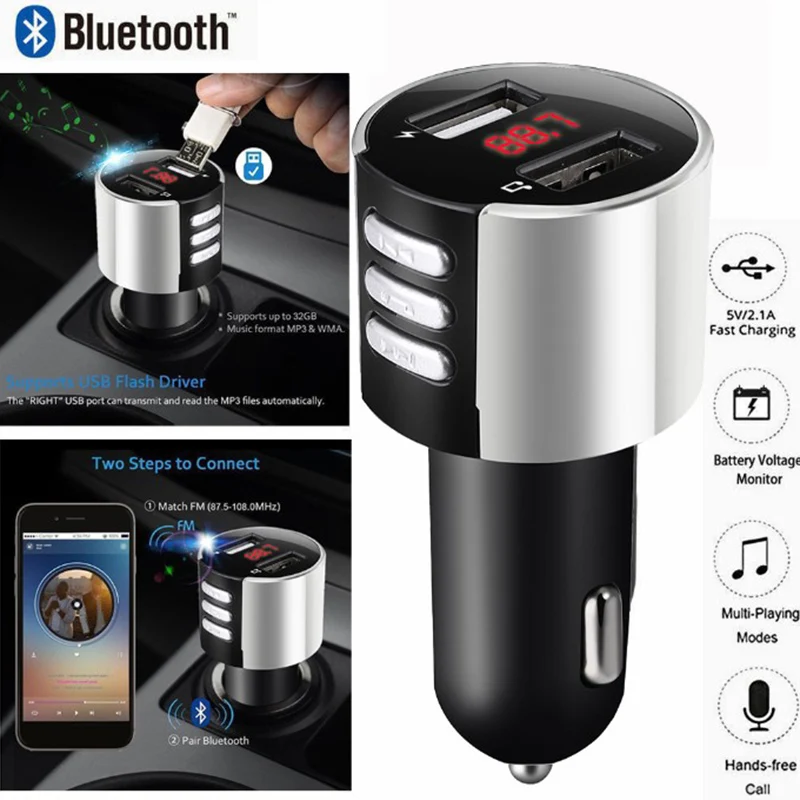 Car Bluetooth FM Transmitter Radio MP3 Player 12V 24V USB Charger Wireless Bluetooth Adapter LED Display USB2.0 FM Transmitter
Car Bluetooth FM Transmitter Radio MP3 Player 12V 24V USB Charger Wireless Bluetooth Adapter LED Display USB2.0 FM Transmitter