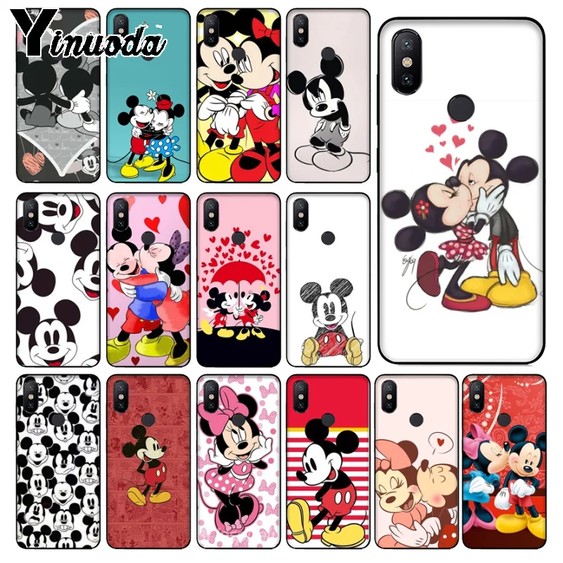 

Yinuoda Kissing Lovers Mickey Minnie Mouse Phone Case for xiaomi redmi7 5plus 6pro 6a 4x go note5 note7 note6pro mi8se 9se cover