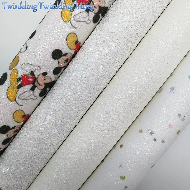 WHITE Glitter Fabirc, Printed fine Glitter Leather, glitter leather with Stars For Bow A4 21x29CM Twinkling Ming XM628
WHITE Glitter Fabirc, Printed fine Glitter Leather, glitter leather with Stars For Bow A4 21x29CM Twinkling Ming XM628