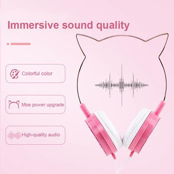 Anime Cute Sports Wired Headset Cat Ear Design Headset Subwoofer With Microphone For Anchor Use Or Girl Gift Making Video 
Anime Cute Sports Wired Headset Cat Ear Design Headset Subwoofer With Microphone For Anchor Use Or Girl Gift Making Video