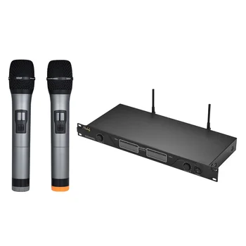 Wireless Microphone Mic System Dual Channels LCD Display Receiver 2 Handheld Microphones 6.35mm Audio Cable Power Adapter
Wireless Microphone Mic System Dual Channels LCD Display Receiver 2 Handheld Microphones 6.35mm Audio Cable Power Adapter