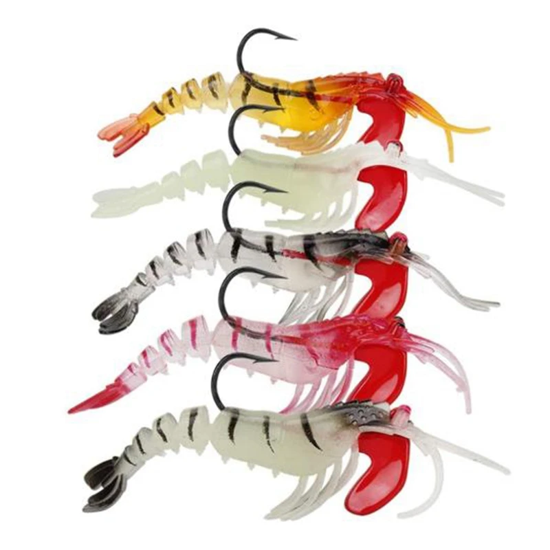 5 Pcs Soft Shrimp Bait Lures Luminous Synthetic Silicone Bait, Hook Fishing Tackle for Freshwater/Saltwater
5 Pcs Soft Shrimp Bait Lures Luminous Synthetic Silicone Bait, Hook Fishing Tackle for Freshwater/Saltwater
