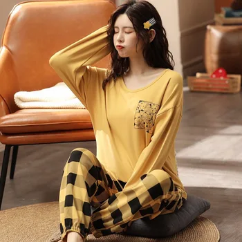 2020 Newest Cotton Pajamas Set Women's Spring and Autumn Long-sleeved Home Clothing Cotton Ladies Women's Home Clothes
2020 Newest Cotton Pajamas Set Women's Spring and Autumn Long-sleeved Home Clothing Cotton Ladies Women's Home Clothes